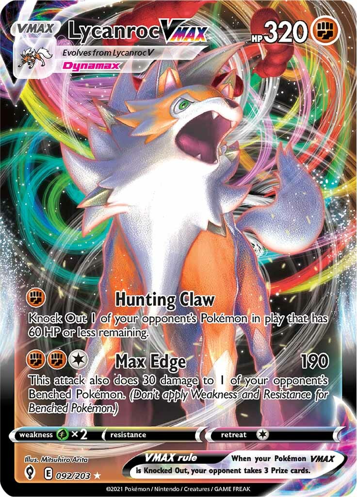 Lycanroc VMAX (092/203) [Sword & Shield: Evolving Skies] | Good Games Morley