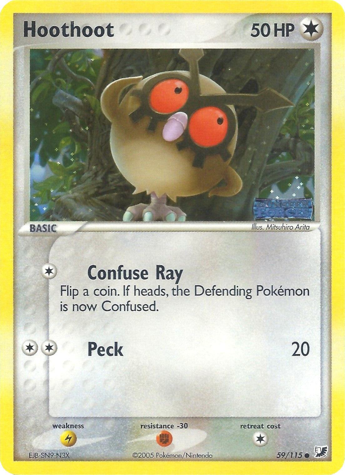 Hoothoot (59/115) (Stamped) [EX: Unseen Forces] | Good Games Morley