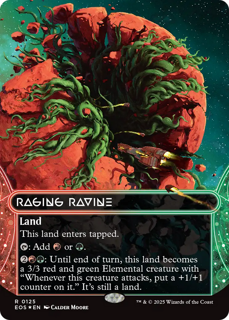 Raging Ravine (0125) (Borderless) (Galaxy Foil) [Edge of Eternities: Stellar Sights] | Good Games Morley