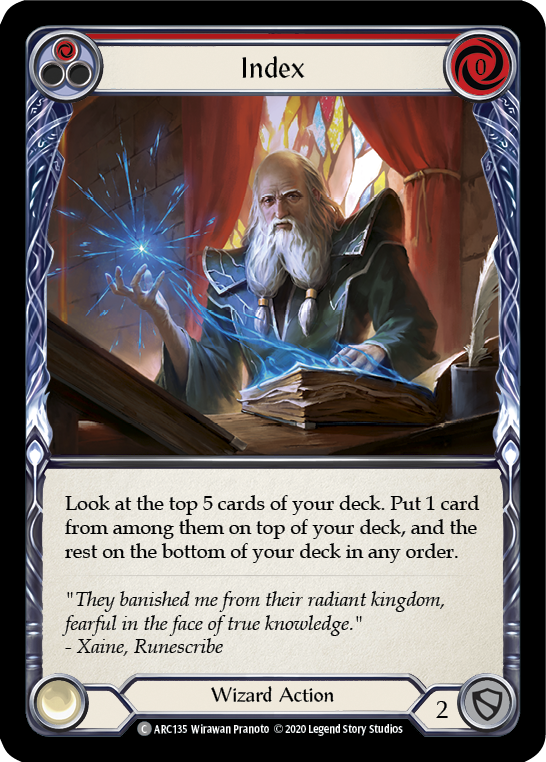 Index (Red) [U-ARC135] (Arcane Rising Unlimited)  Unlimited Normal | Good Games Morley