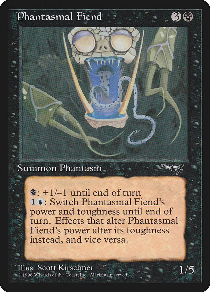Phantasmal Fiend (Dark Green Background) [Alliances] | Good Games Morley