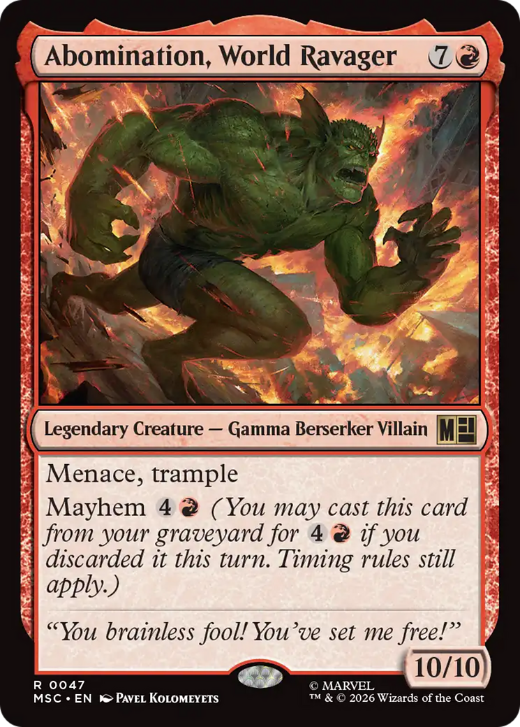 Abomination, World Ravager (Surge Foil) [Marvel Super Heroes Commander] | Good Games Morley