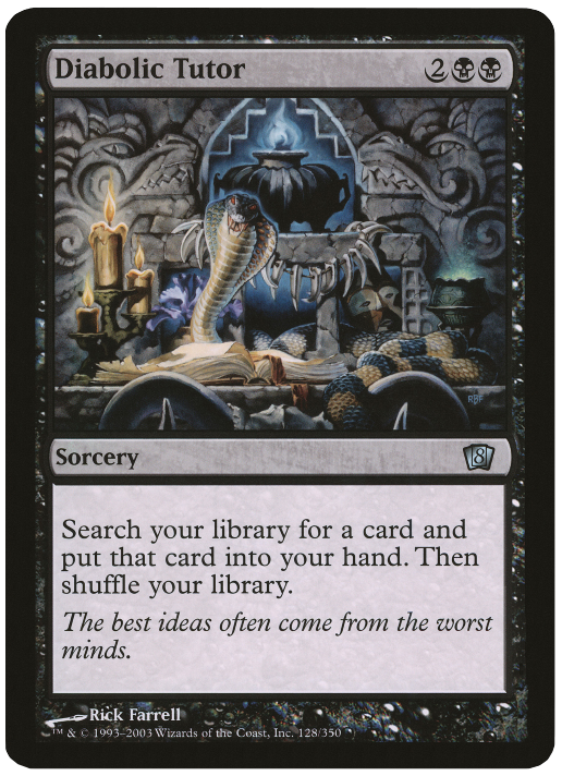 Diabolic Tutor (Oversized) [Eighth Edition Box Topper] | Good Games Morley