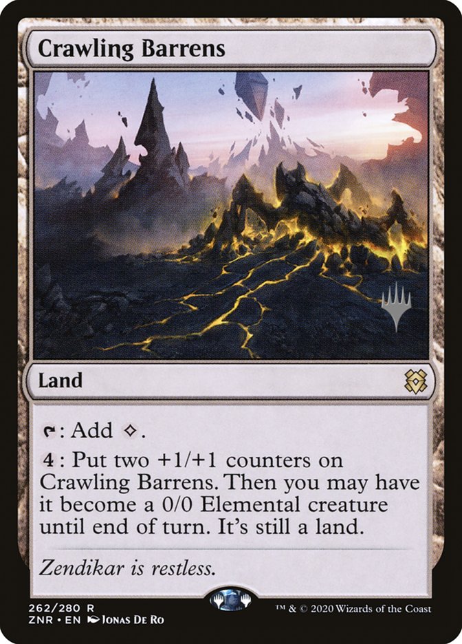Crawling Barrens (Promo Pack) [Zendikar Rising Promos] | Good Games Morley