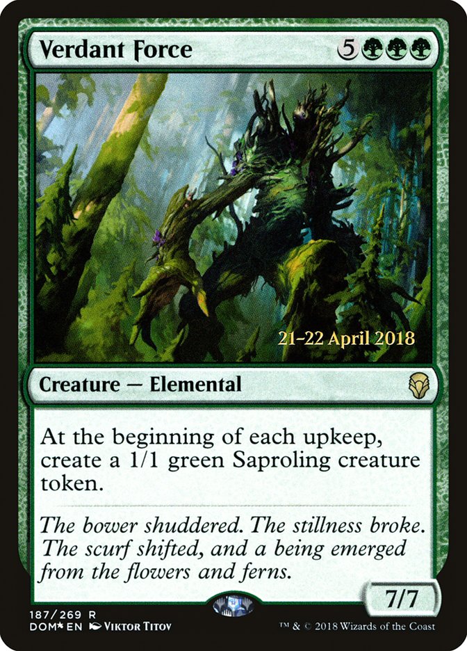 Verdant Force [Dominaria Prerelease Promos] | Good Games Morley