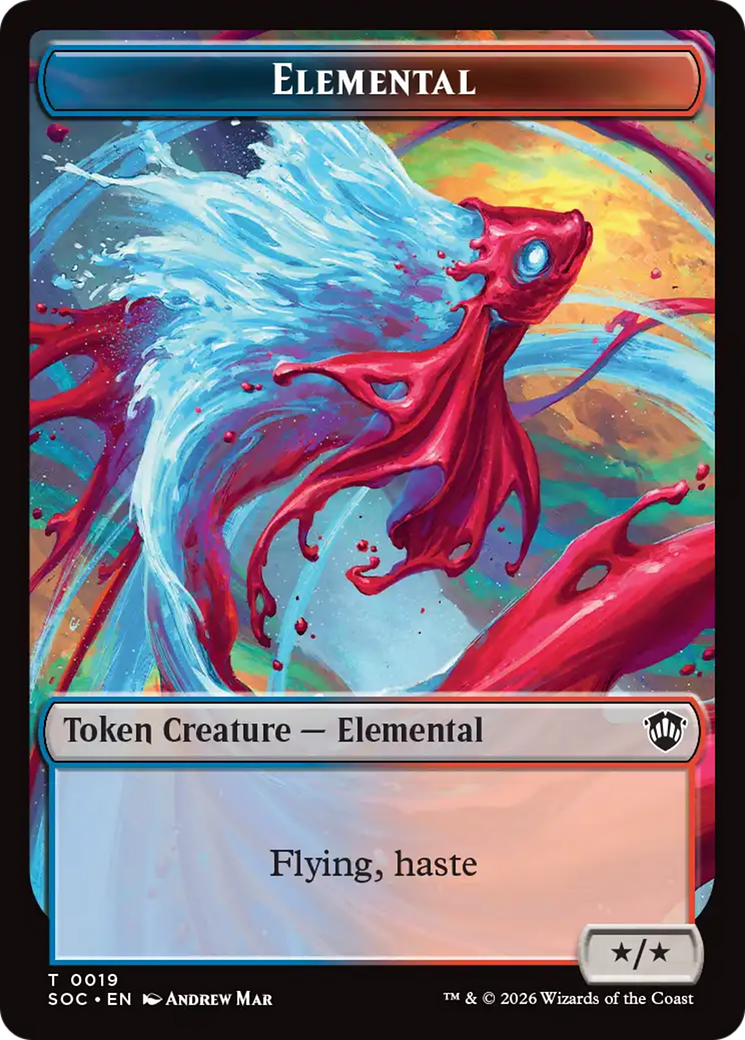 Elemental (0019) // Copy Double-Sided Token [Secrets of Strixhaven Commander Tokens] | Good Games Morley
