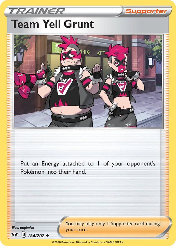 Team Yell Grunt 184/202 (SWSH01: Sword & Shield Base Set)  | Good Games Morley