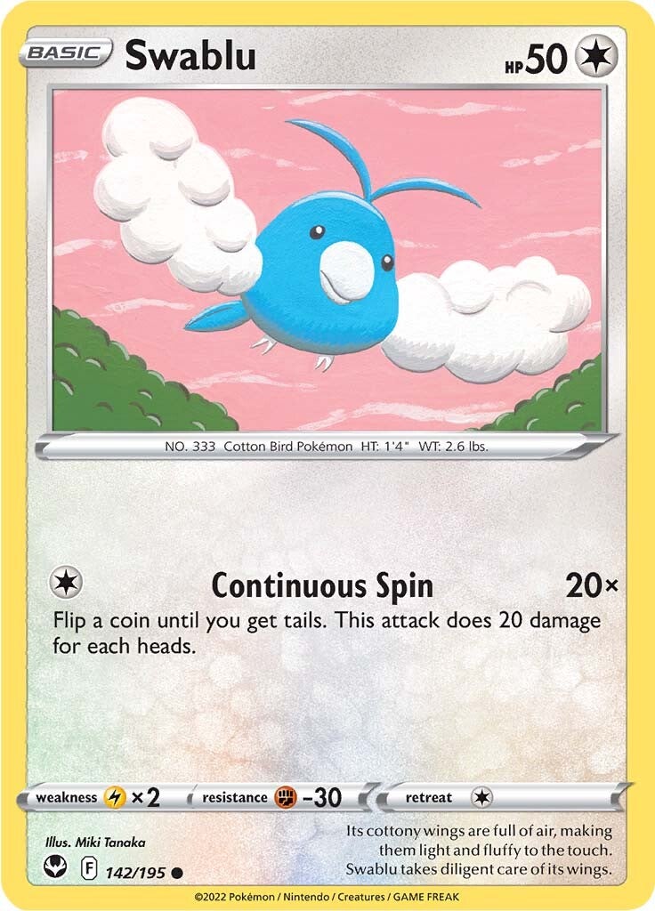 Swablu (142/195) [Sword & Shield: Silver Tempest] | Good Games Morley
