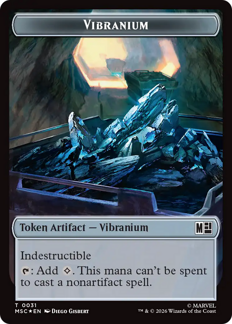 Angel (020) // Vibranium (031) Double-Sided Token (Surge Foil) [Marvel Super Heroes Commander Tokens] | Good Games Morley