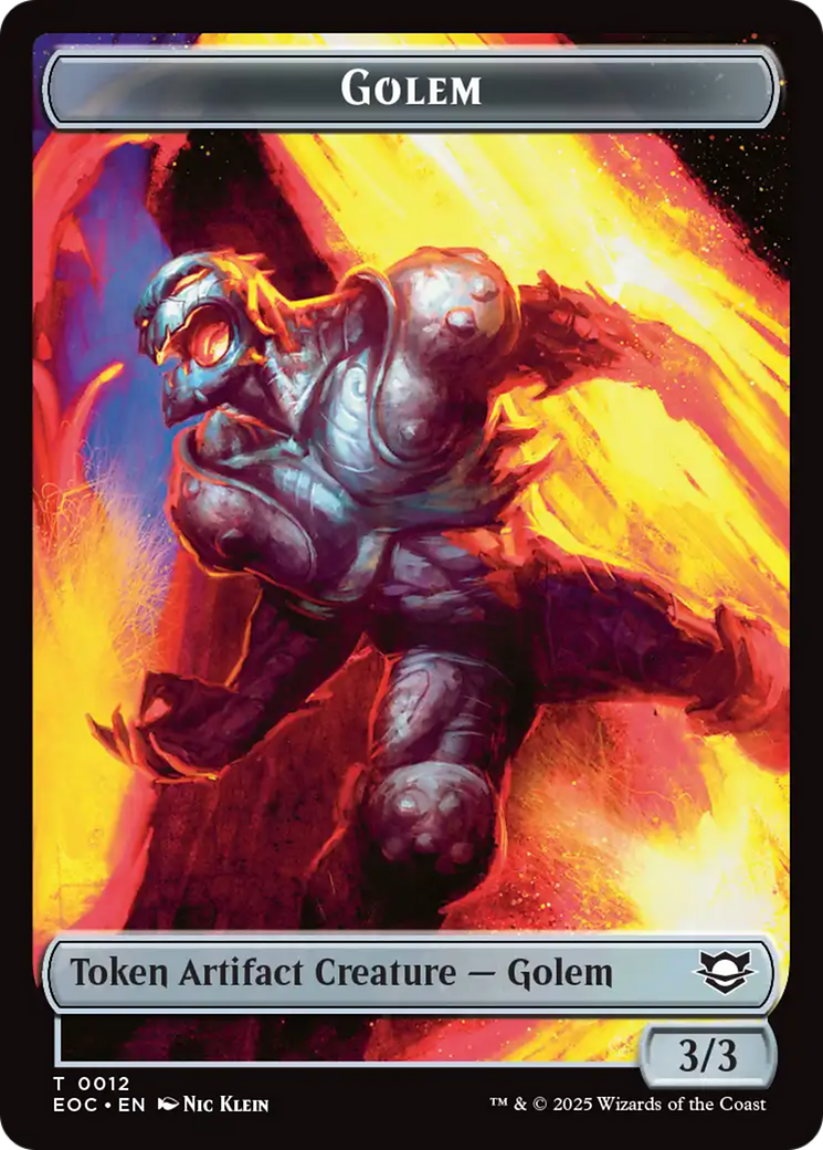 Copy // Golem (0012) Double-Sided Token [Edge of Eternities Commander Tokens] | Good Games Morley
