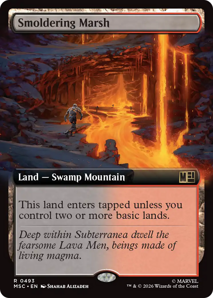 Smoldering Marsh (Extended Art) [Marvel Super Heroes Commander] | Good Games Morley