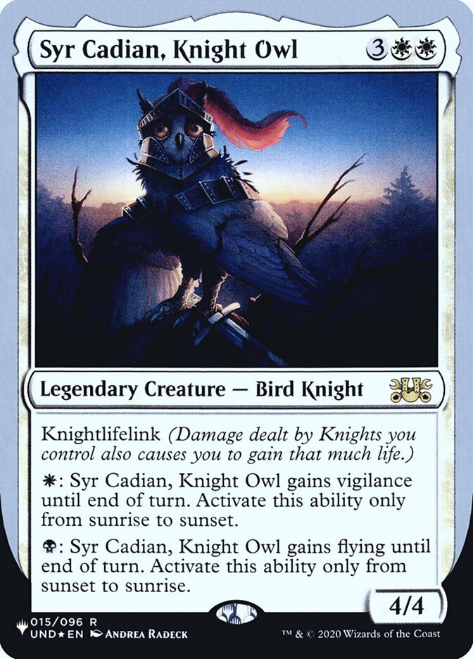 Syr Cadian, Knight Owl (Unfinity Foil Edition) [The List] | Good Games Morley