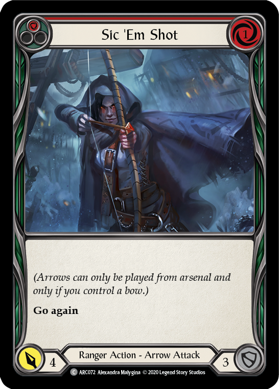 Sic 'Em Shot (Red) [U-ARC072] (Arcane Rising Unlimited)  Unlimited Rainbow Foil | Good Games Morley