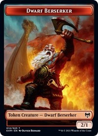 Dwarf Berserker // Tibalt, Cosmic Impostor Emblem Double-Sided Token [Kaldheim Tokens] | Good Games Morley