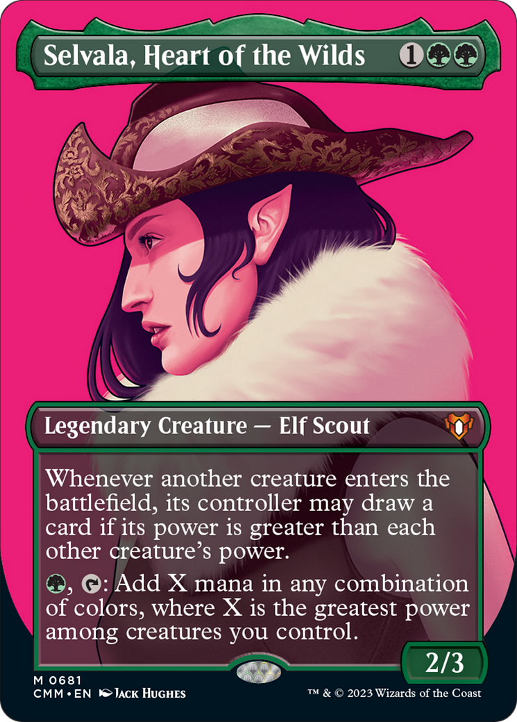 Selvala, Heart of the Wilds (Borderless Profile) [Commander Masters] | Good Games Morley