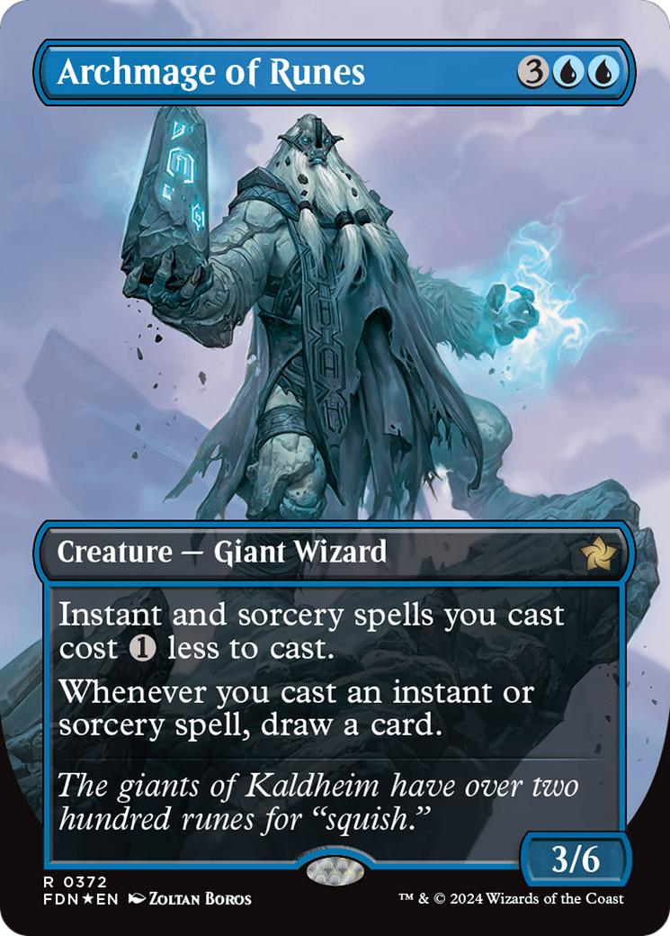 Archmage of Runes (Borderless) (Mana Foil) [Foundations] | Good Games Morley