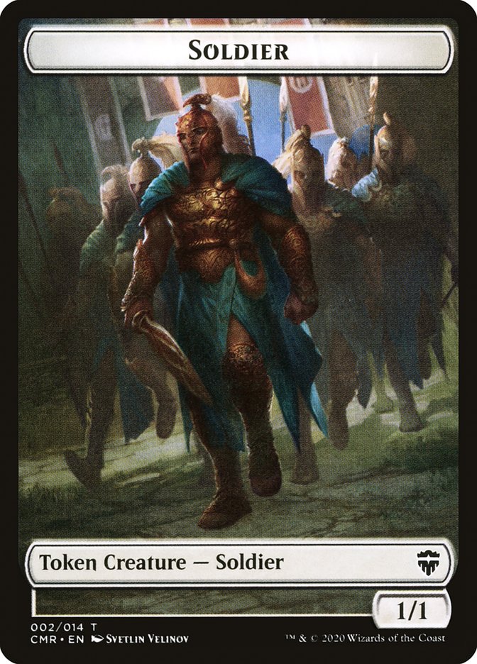 Rock // Soldier Double-Sided Token [Commander Legends Tokens] | Good Games Morley