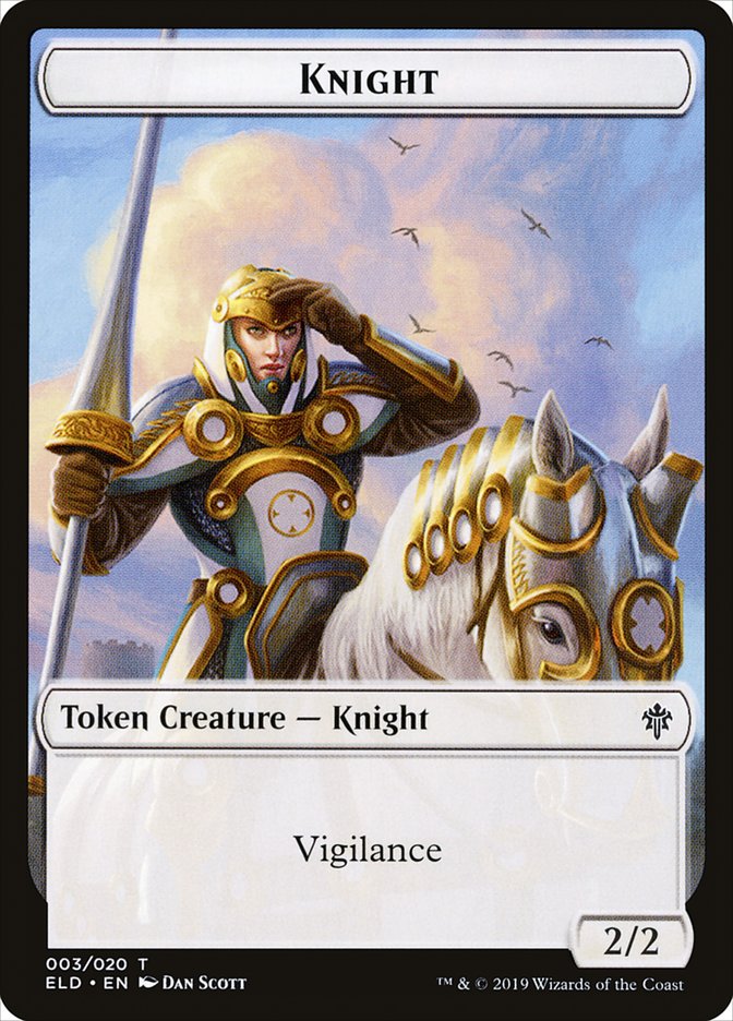 Knight Token [Throne of Eldraine Tokens] | Good Games Morley
