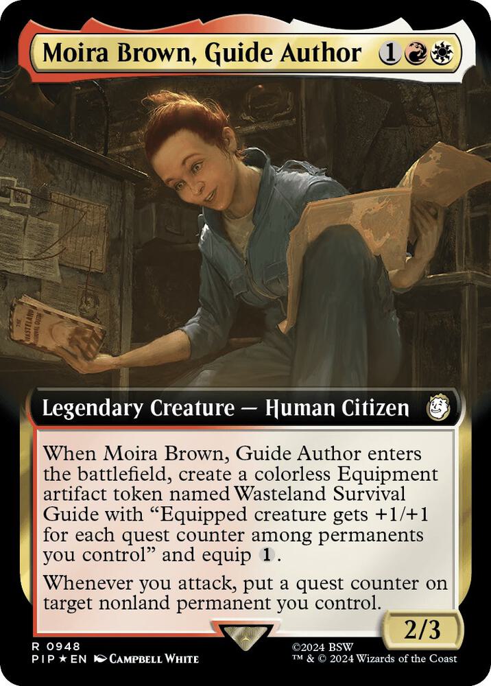 Moira Brown, Guide Author 948/326 (Universes Beyond: Fallout)  - Extended Art Surge Foil | Good Games Morley