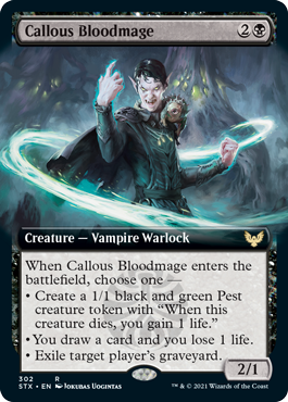 Callous Bloodmage (Extended Art) [Strixhaven: School of Mages] | Good Games Morley