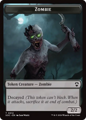 Snake // Zombie Double-Sided Token [Secrets of Strixhaven Commander Tokens] | Good Games Morley