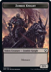 Zombie Knight // Knight Double-Sided Token [Dominaria United Commander Tokens] | Good Games Morley