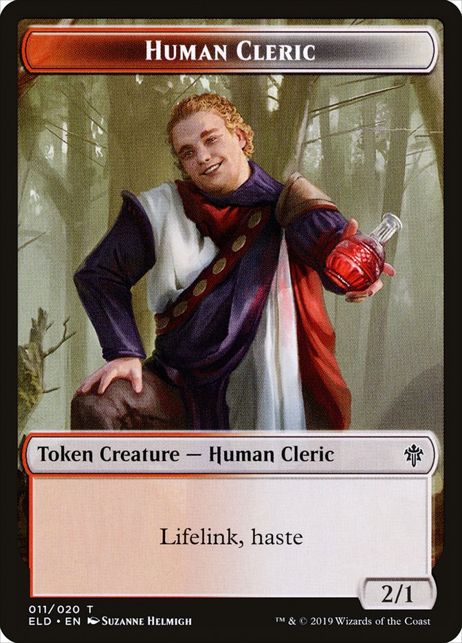 Human Cleric Token [Throne of Eldraine Tokens] | Good Games Morley