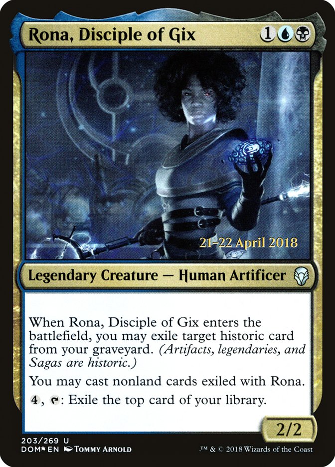 Rona, Disciple of Gix [Dominaria Prerelease Promos] | Good Games Morley