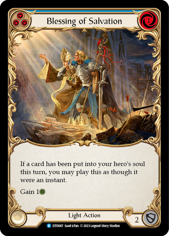 Blessing of Salvation (Blue) [DTD087] (Dusk Till Dawn)  Rainbow Foil | Good Games Morley
