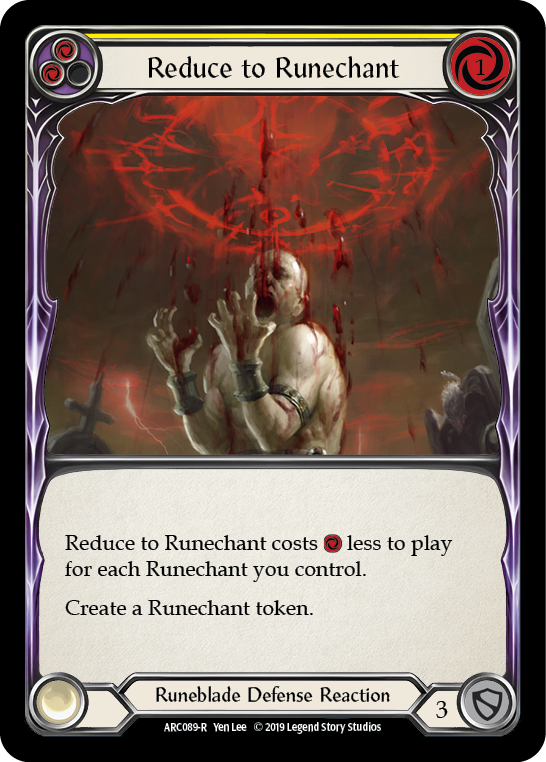 Reduce to Runechant (Yellow) [ARC089-R] (Arcane Rising)  1st Edition Rainbow Foil | Good Games Morley