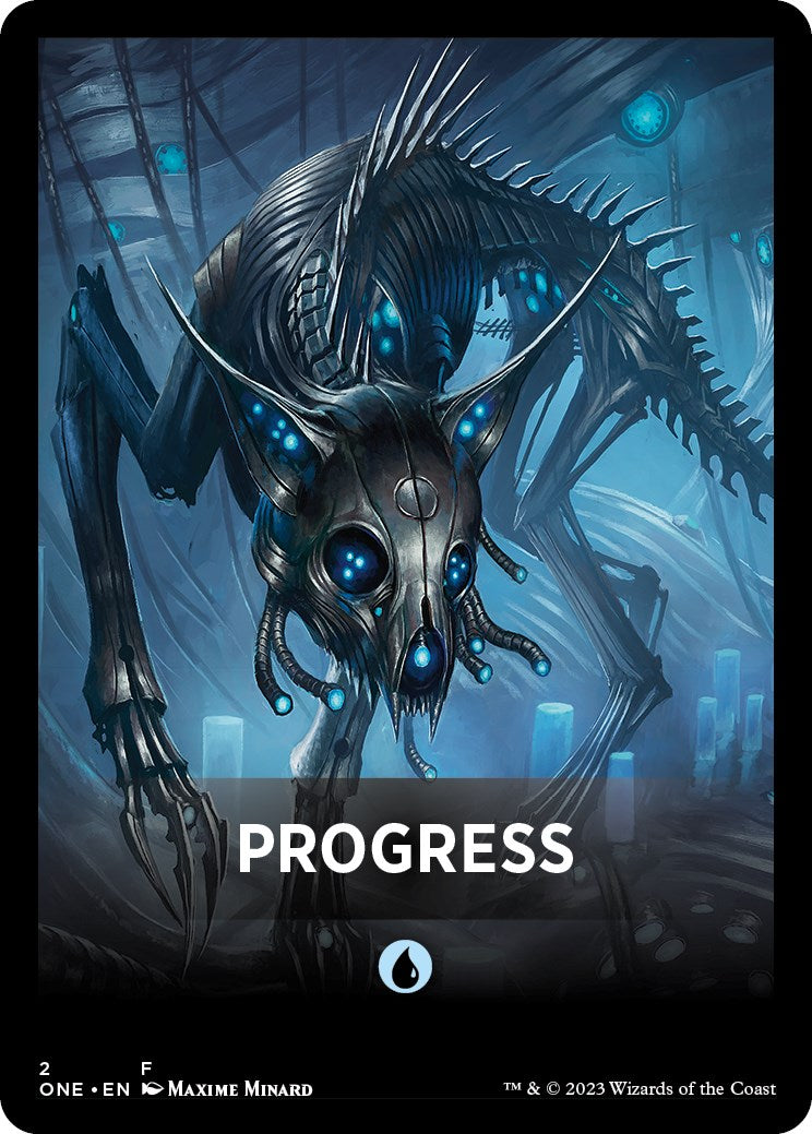 Progress Theme Card [Phyrexia: All Will Be One Tokens] | Good Games Morley