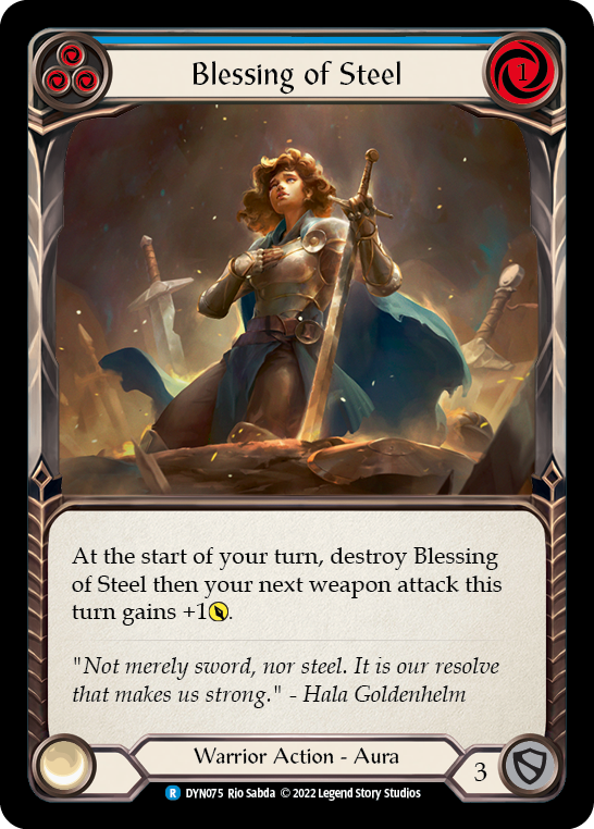Blessing of Steel (Blue) [DYN075] (Dynasty)  Rainbow Foil | Good Games Morley