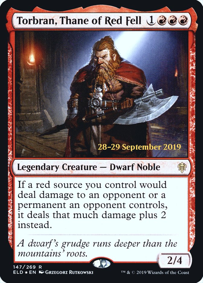 Torbran, Thane of Red Fell [Throne of Eldraine Prerelease Promos] | Good Games Morley
