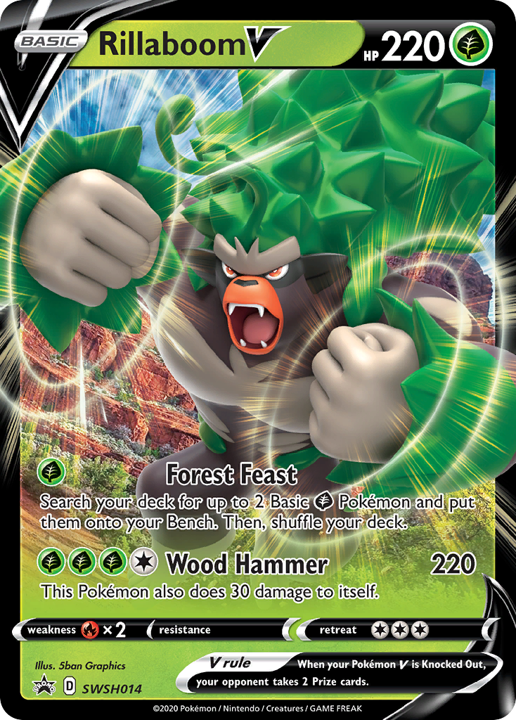 Rillaboom V (SWSH014) (Jumbo Card) [Sword & Shield: Black Star Promos] | Good Games Morley