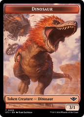 Treasure // Dinosaur Double-Sided Token [Outlaws of Thunder Junction Tokens] | Good Games Morley