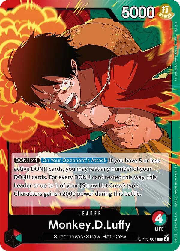 Monkey.D.Luffy OP13-001 (Carrying On His Will)  | Good Games Morley