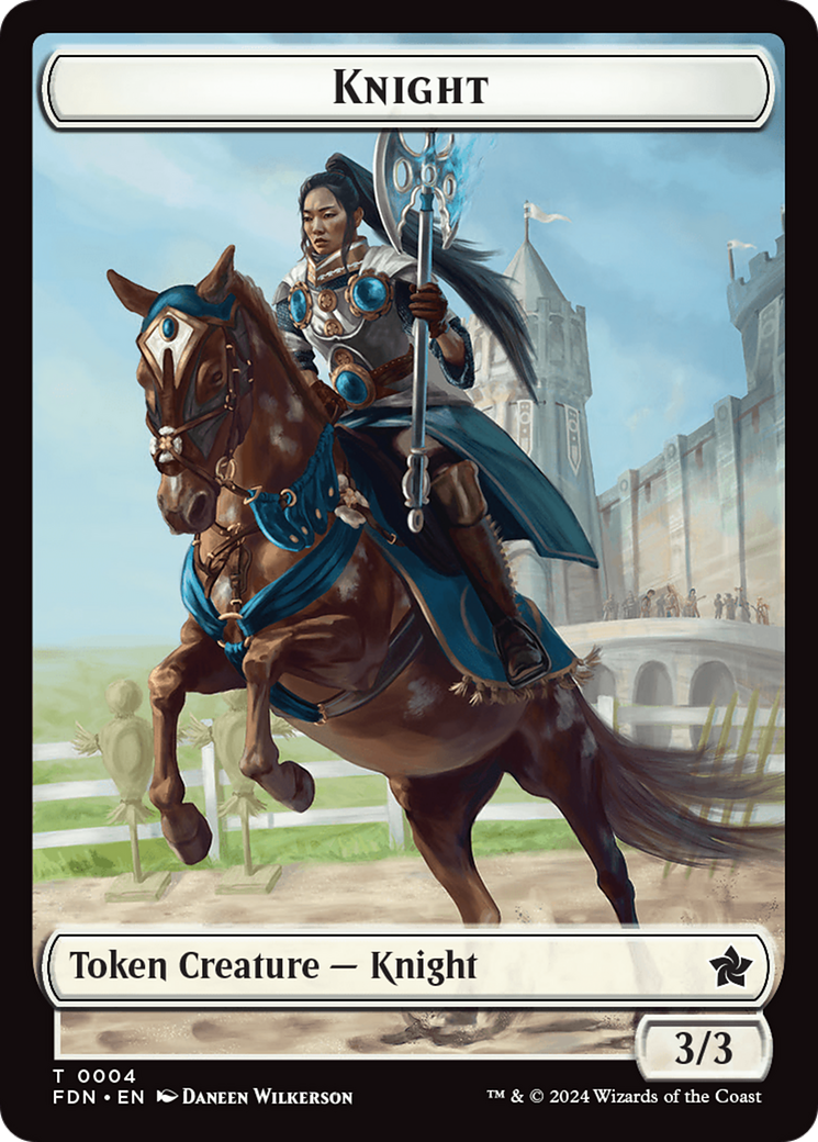 Human // Knight Double-Sided Token [Foundations Tokens] | Good Games Morley