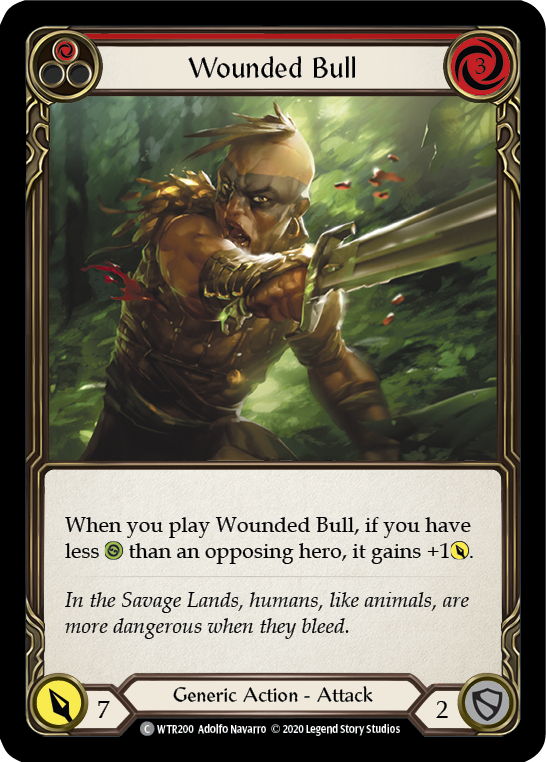 Wounded Bull (Red) [U-WTR200] (Welcome to Rathe Unlimited)  Unlimited Rainbow Foil | Good Games Morley