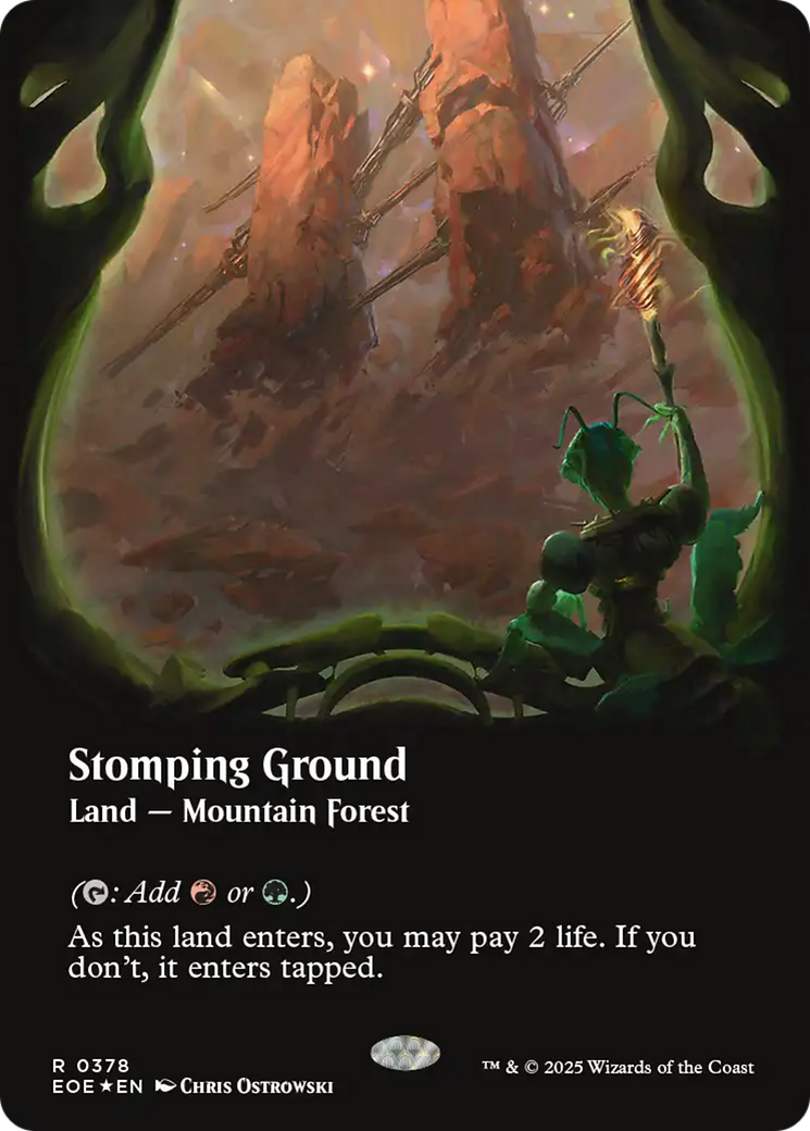 Stomping Ground (Borderless) (Galaxy Foil) [Edge of Eternities] | Good Games Morley