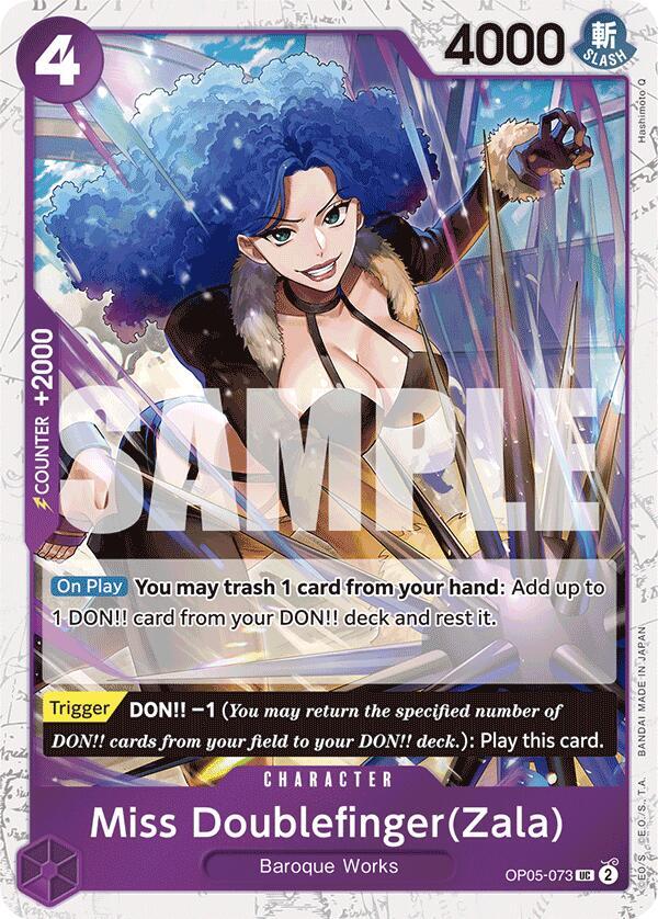 Miss Doublefinger(Zala) OP05-073 (Premium Booster -The Best-)  - Jolly Roger Foil | Good Games Morley