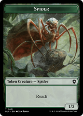 Spider // Blood Double-Sided Token [Bloomburrow Commander Tokens] | Good Games Morley