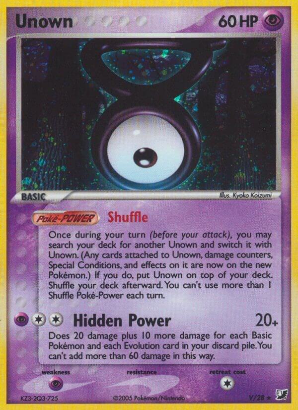 Unown V V/28 (EX Unseen Forces)  - Holofoil | Good Games Morley
