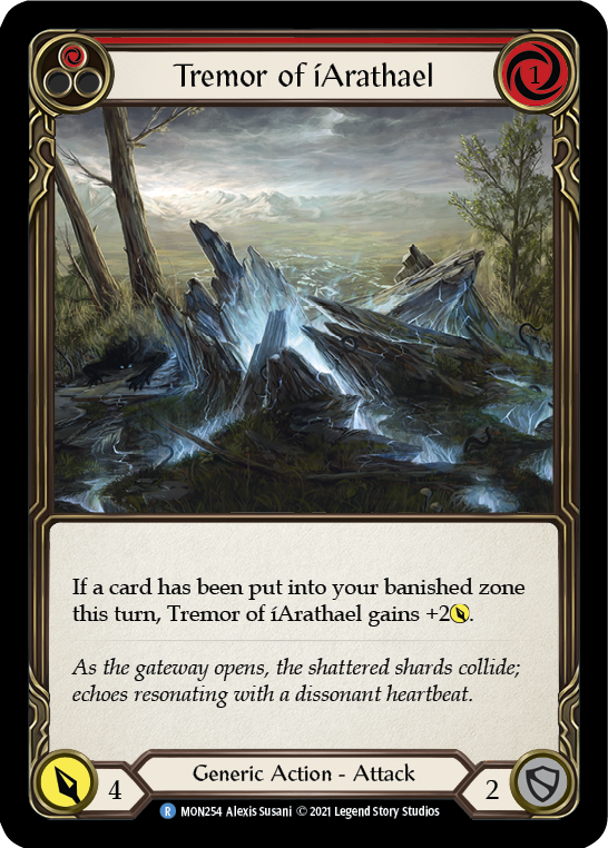 Tremor of iArathael (Red) [MON254-RF] (Monarch)  1st Edition Rainbow Foil | Good Games Morley
