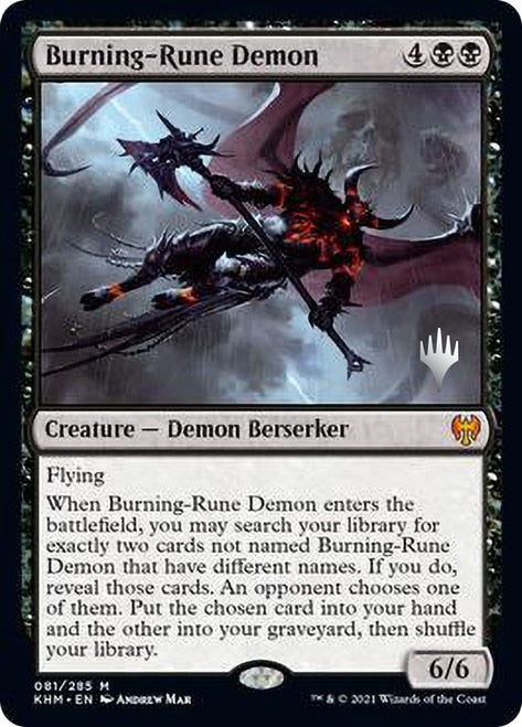 Burning-Rune Demon (Promo Pack) [Kaldheim Promos] | Good Games Morley