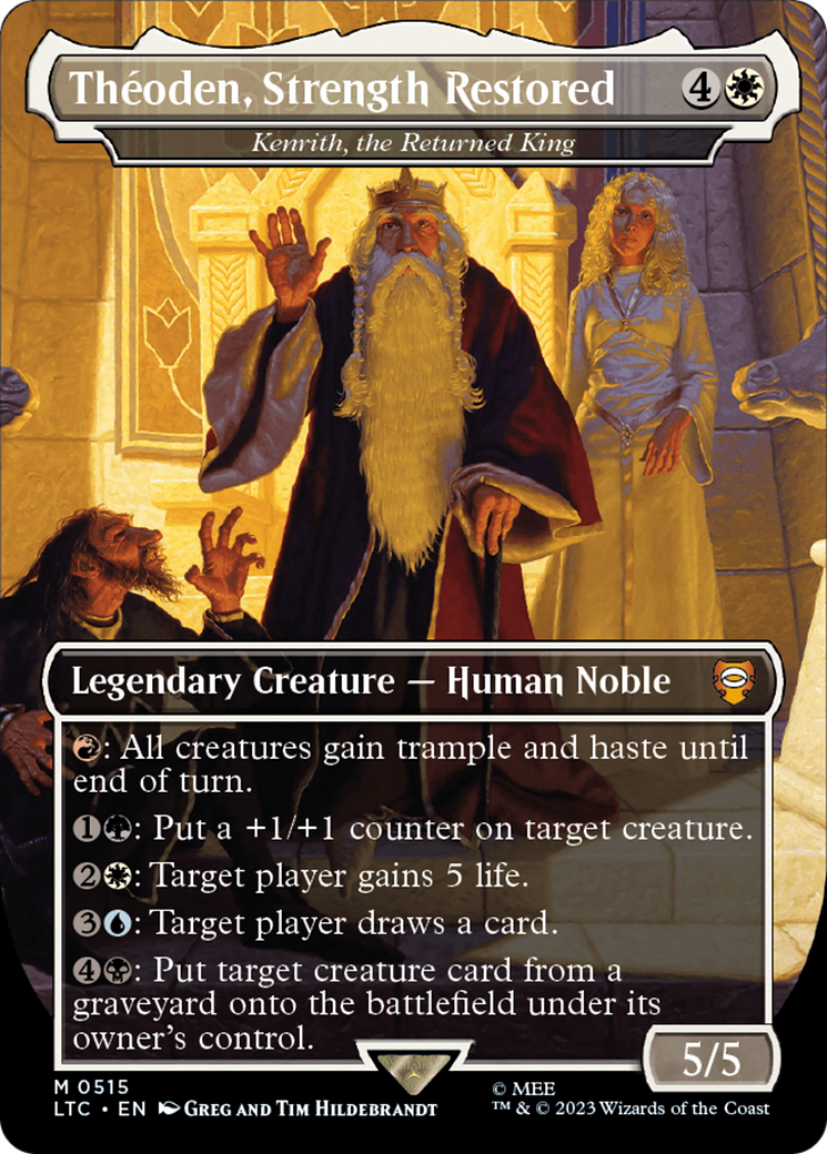 Theoden, Strength Restored - Kenrith, the Returned King (Borderless) [The Lord of the Rings: Tales of Middle-Earth Commander] | Good Games Morley