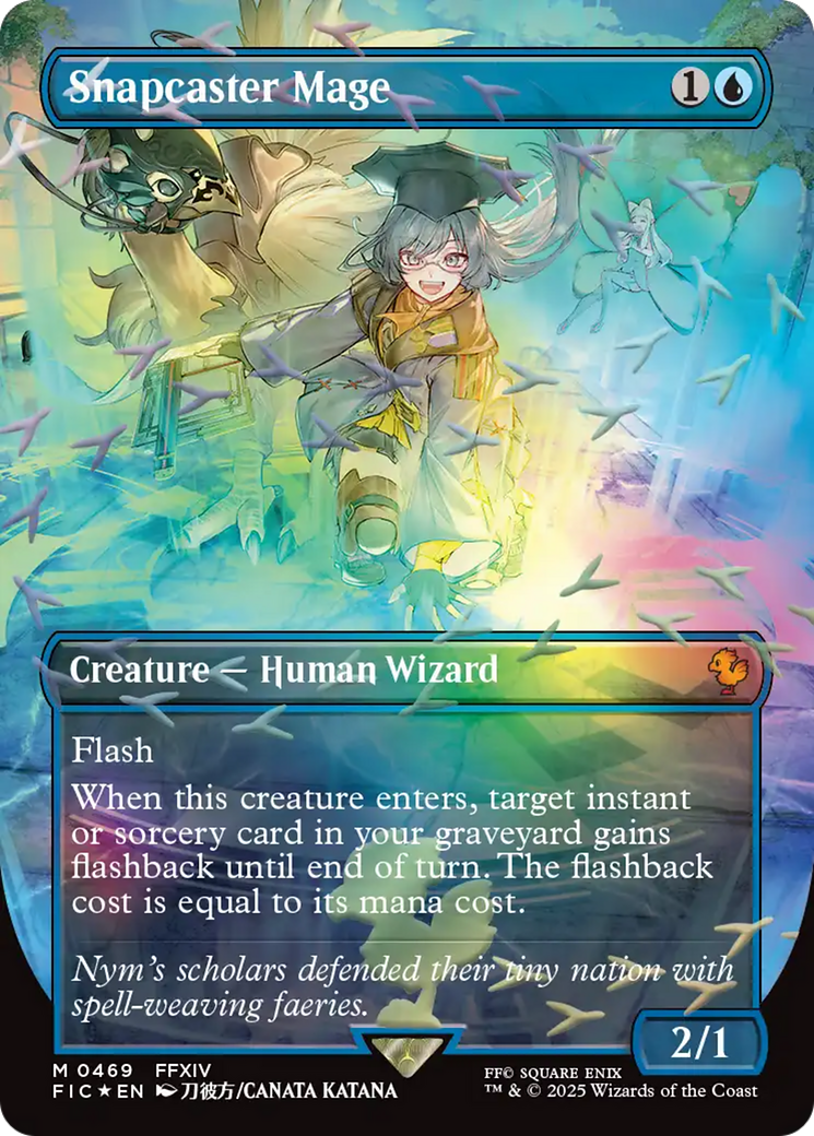 Snapcaster Mage (Borderless) (Chocobo Track Foil) [FINAL FANTASY Commander] | Good Games Morley