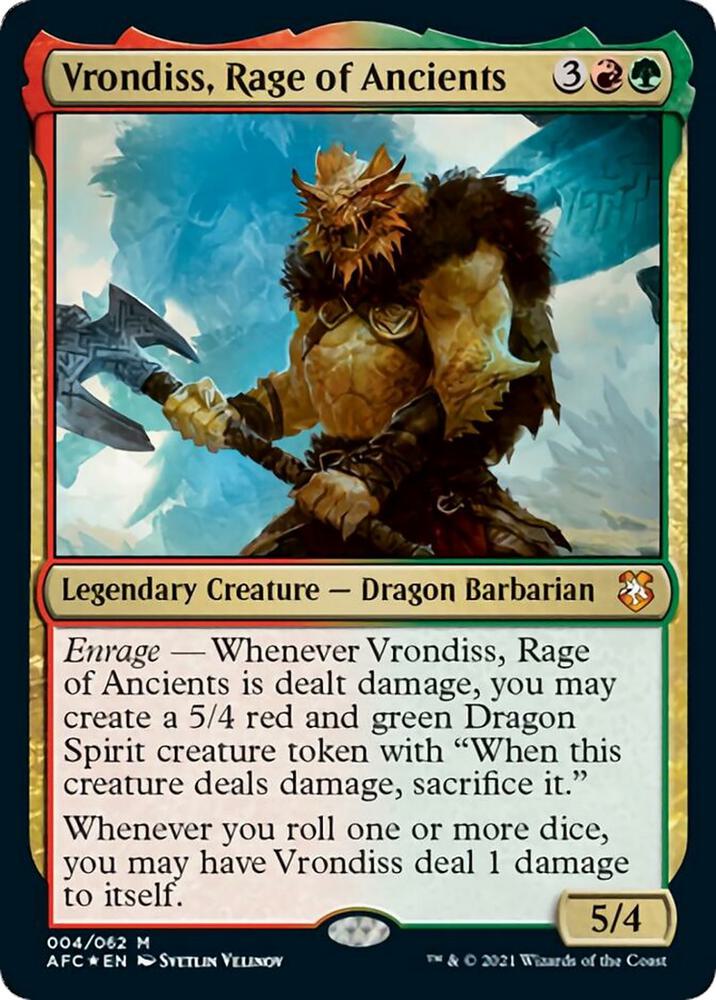 Vrondiss Rage of Ancients (Display Commander) 4 (Commander: Adventures in the Forgotten Realms)  - Thick Stock Foil | Good Games Morley