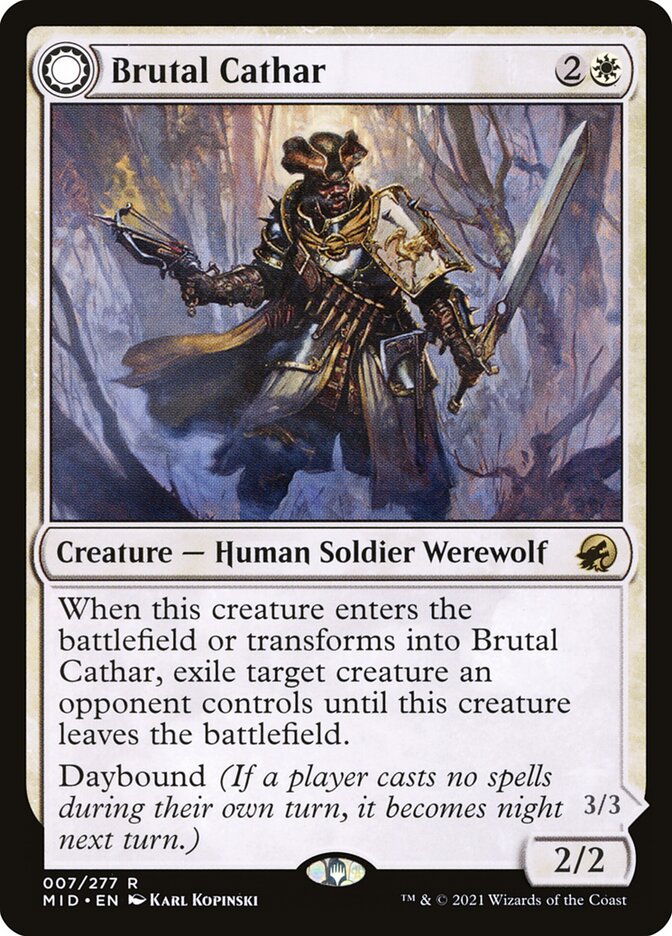 Brutal Cathar // Moonrage Brute 7/277 (Innistrad: Midnight Hunt)  | Good Games Morley