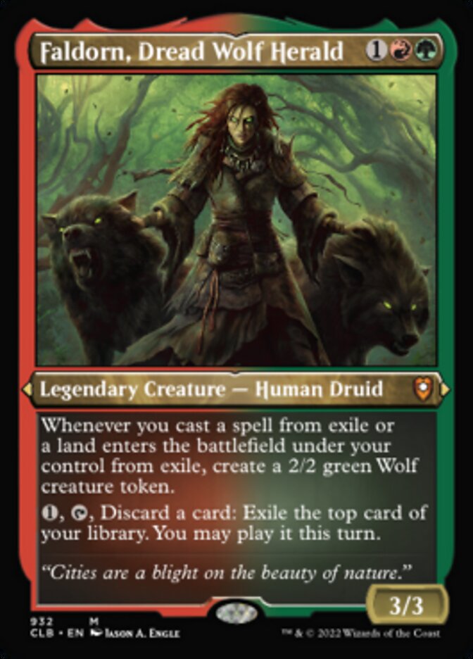 Faldorn, Dread Wolf Herald (Display Commander) (Foil Etched) [Commander Legends: Battle for Baldur's Gate] | Good Games Morley