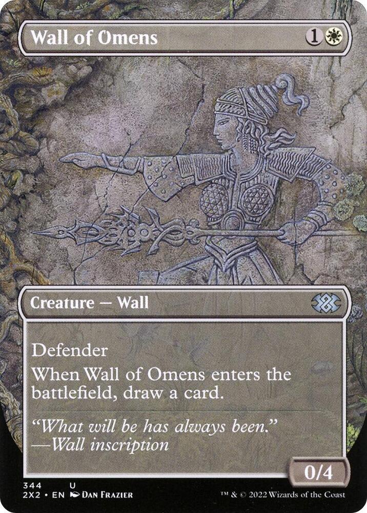 Wall of Omens Borderless 344/331 (Double Masters 2022)  | Good Games Morley